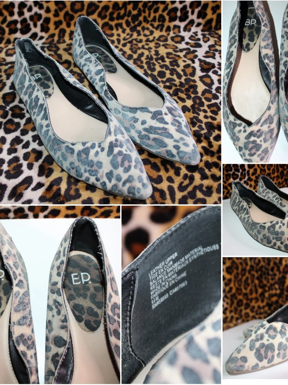 BP Nordstrom Pointed-Toe Leopard Print Flats